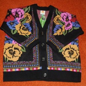 Farm Rio Flowers Tapestry Midi Cardigan Sz M NWT